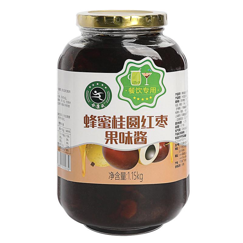 合康成蜂蜜桂圆红枣茶果味饮料浓浆沙冰果汁冲调玻璃瓶115kg