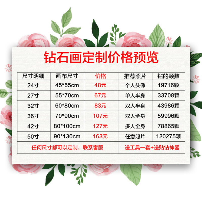 钻石画手工diy定制真人照片5d满钻砖石贴钻十字绣钻石绣2022新款