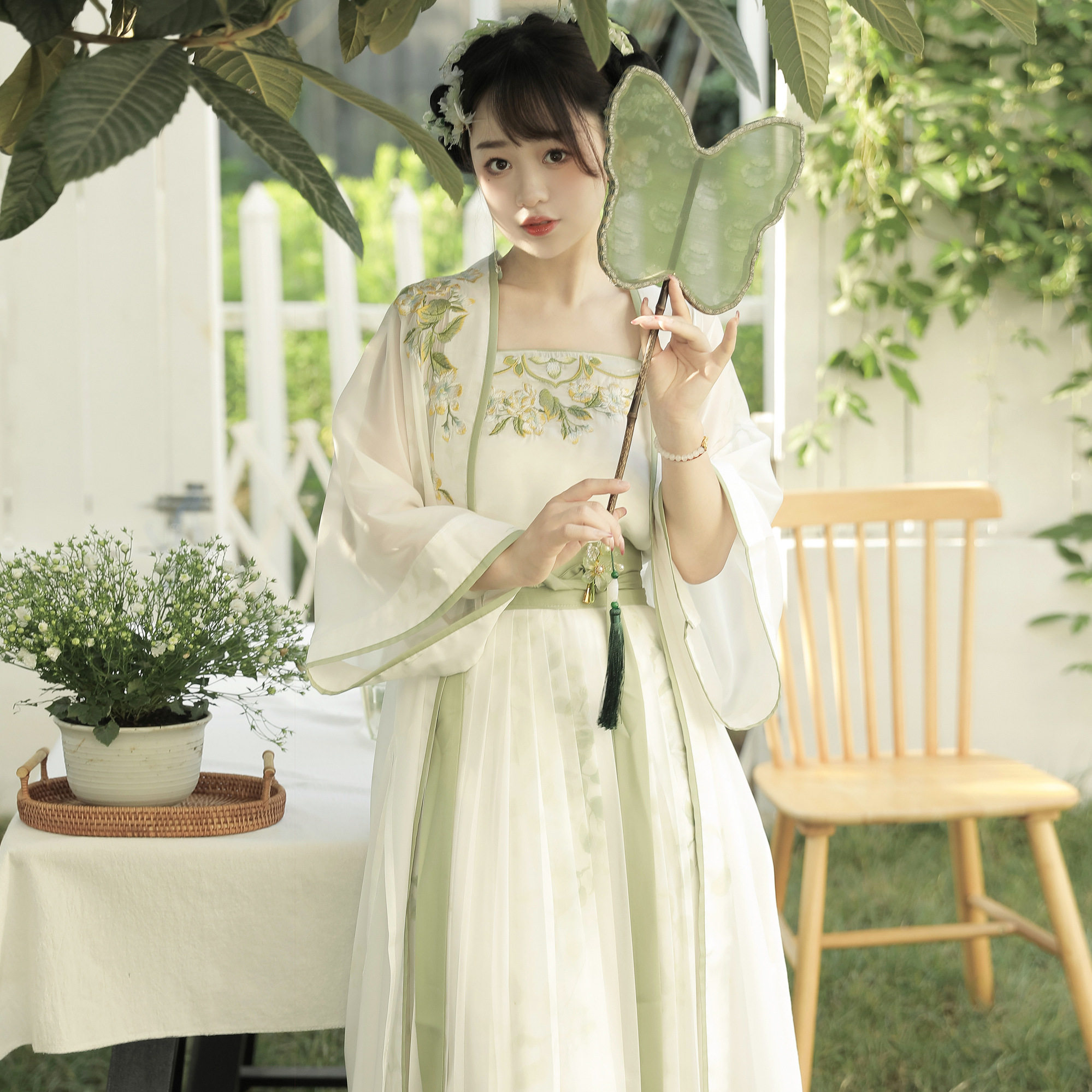 风来榕下茉莉花原创宋制汉服女长干寺日常吊带印花汉服半身裙