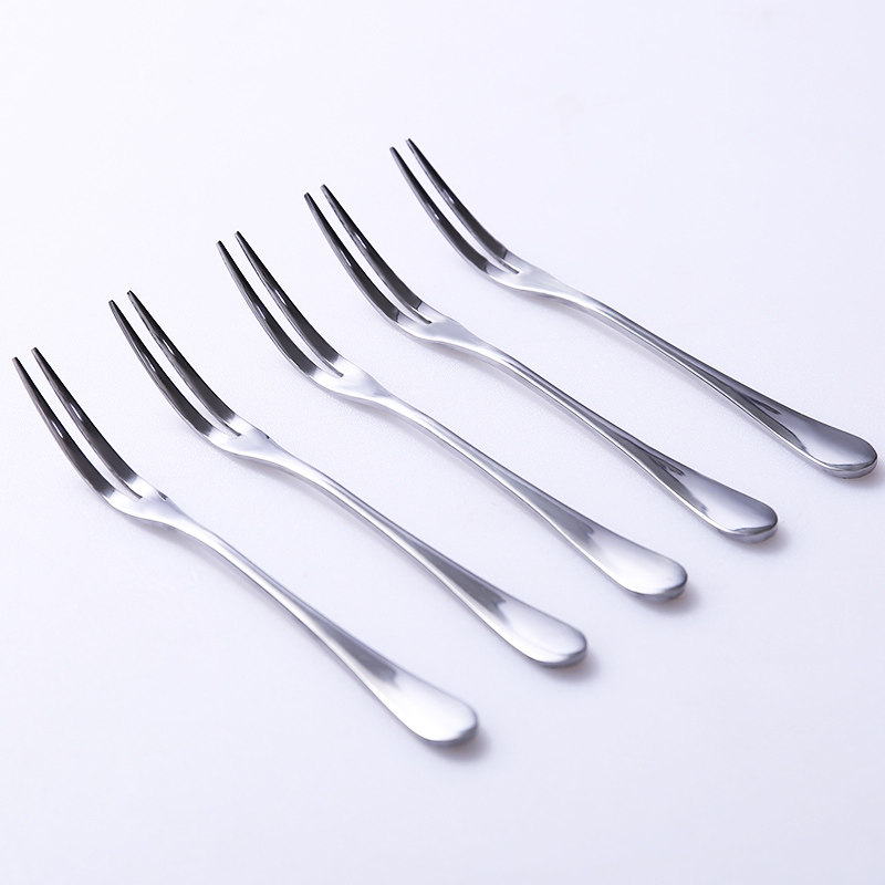 水果双枪不锈钢甜品叉果创意小叉吃水家用5支水果叉