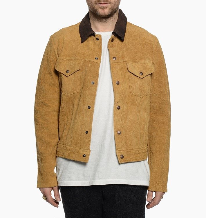 2020新品 恶犬bronson lot958翻毛牛皮西部夹克 男士反毛麂皮外套