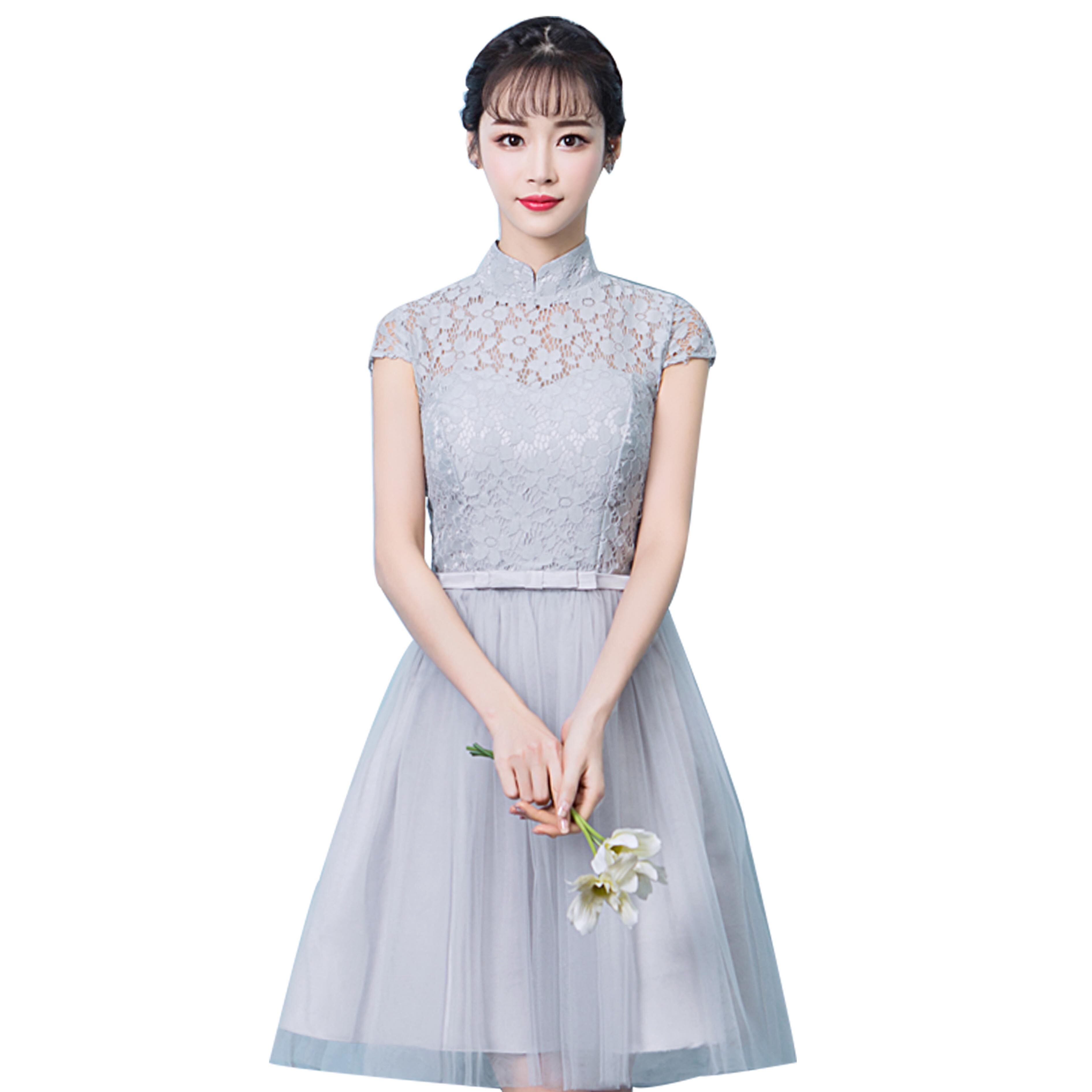 伴娘服长款2020新款中式姐妹团长裙女秋冬季韩版婚礼闺蜜装晚礼服