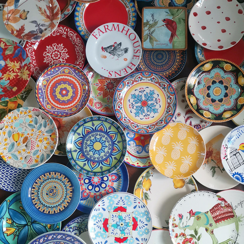 蜗牛波西米亚家用菜盘创意装饰挂盘中东彩绘盘子盘