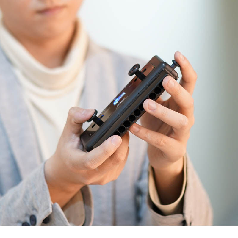 墨兹hm12系列专业演奏数码半音音阶电子midi口琴