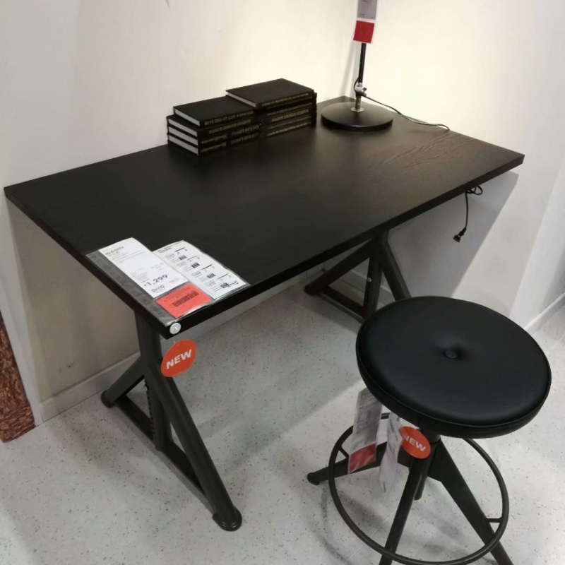 宜家代购ikea伊朵森简约可升降电脑桌书桌办公桌电脑桌