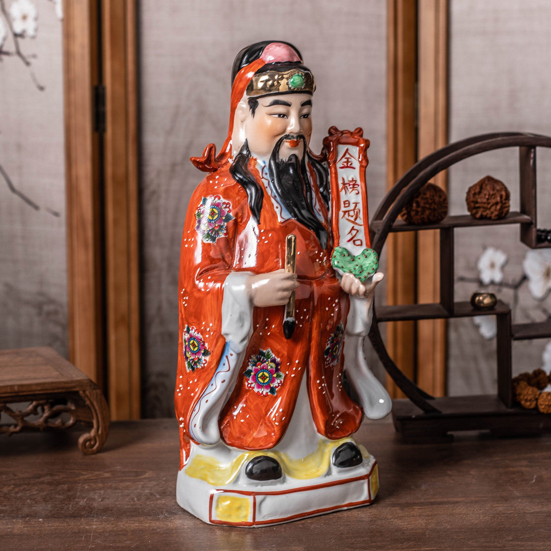 陶瓷文昌帝君文昌星昌星文曲星金榜题名神像摆件包邮摆件