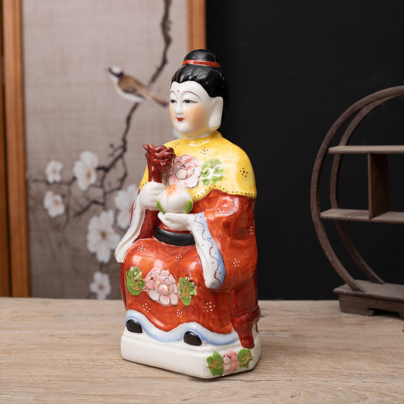 西天18寸老娘老母陶瓷神像摆件装饰摆件