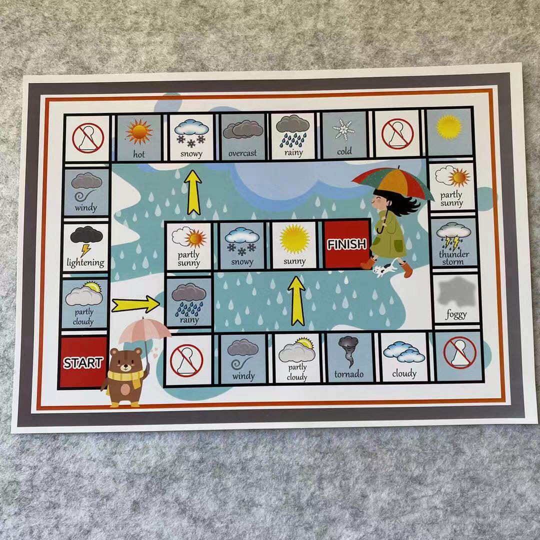 幼儿英语启蒙英文单词飞行棋超多主题桌游亲子玩具挂图