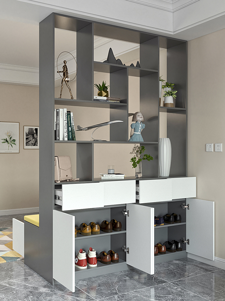 客厅新款双面隔断开放式轻奢镂空屏风鞋柜玄关门厅