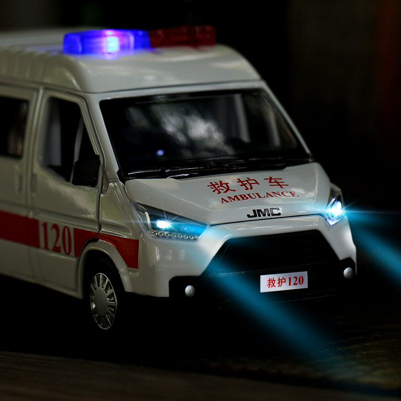 jk1福特江铃特顺合金汽车模型全顺面包车救护车回力车模