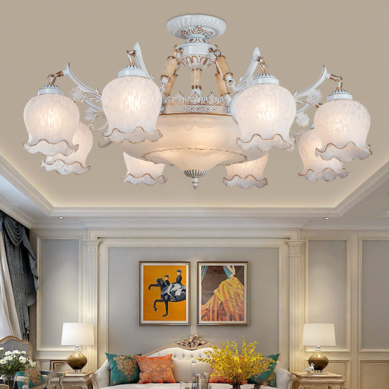 欧式吊灯卧室灯简欧客厅吊灯具铁艺现代简约大气复古餐厅灯家用