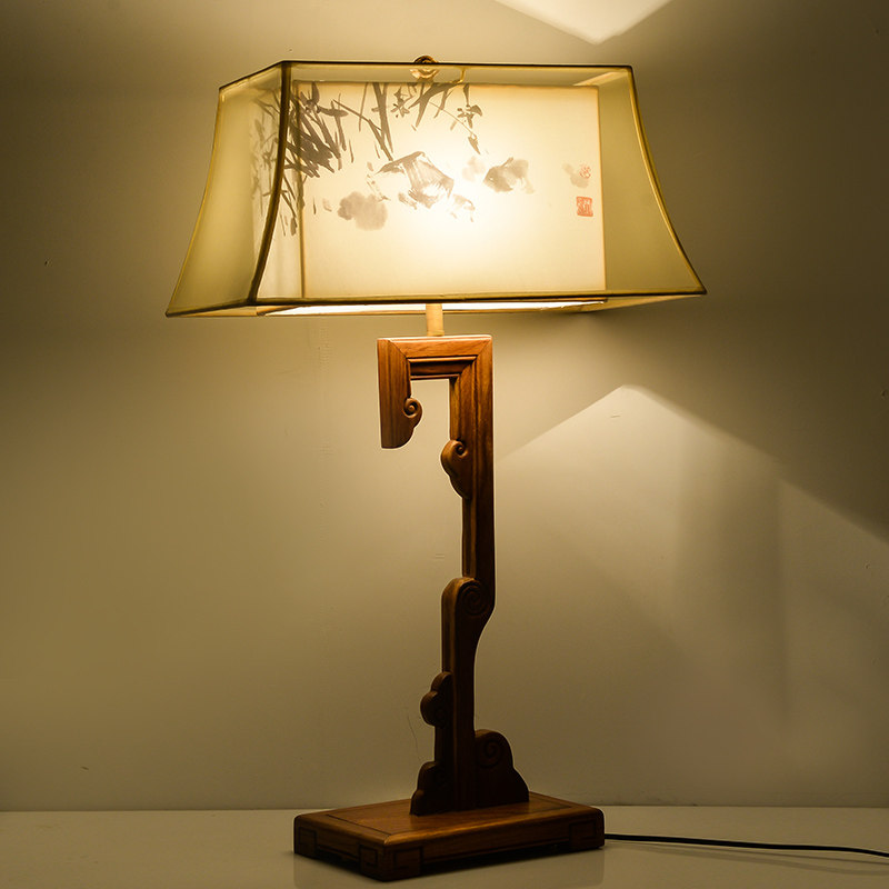 新中式中国床头卧室台灯古典艺术实木国风仿古装饰台灯