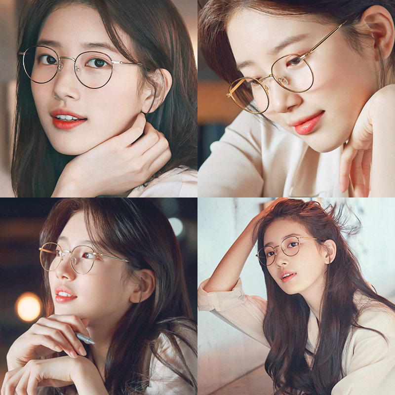 裴秀智同款纯钛眼镜框女韩版镜架文艺复古小圆框可定制成品光学镜