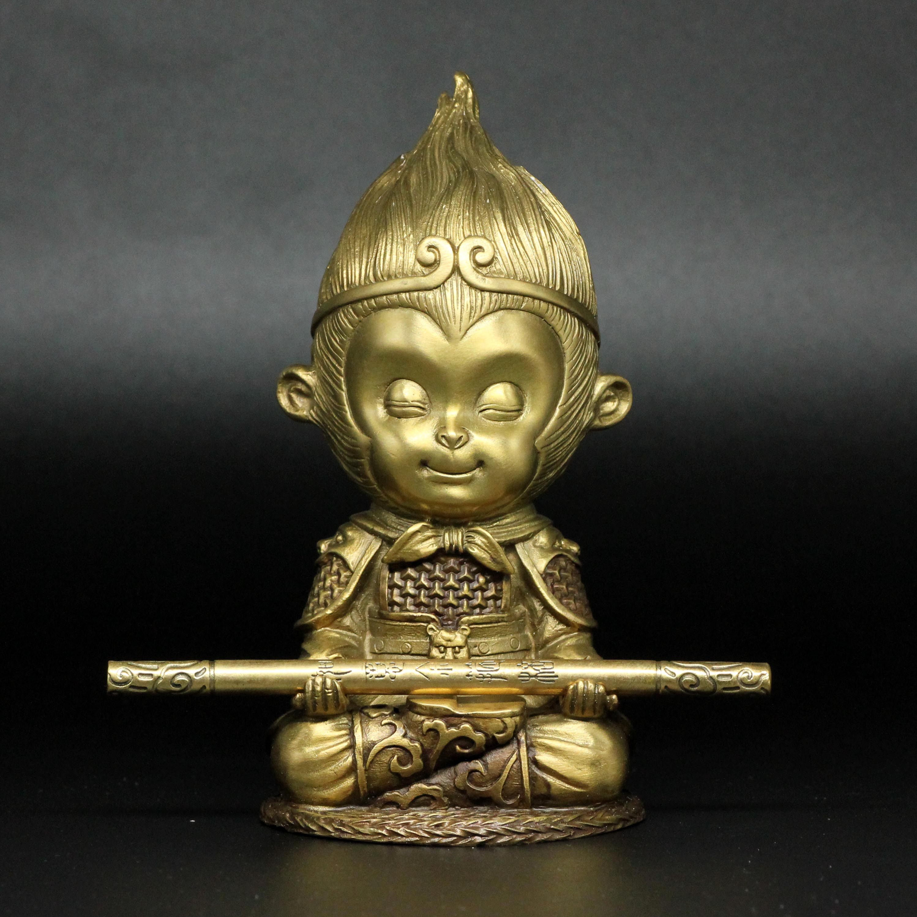 纯铜齐天大圣摆件孙悟空车载车内饰品战胜汽车中控摆件