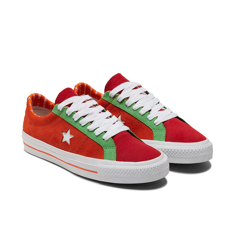 converse/匡威one star pro潮流低帮拼色翻毛皮滑板鞋复古171932c-mc