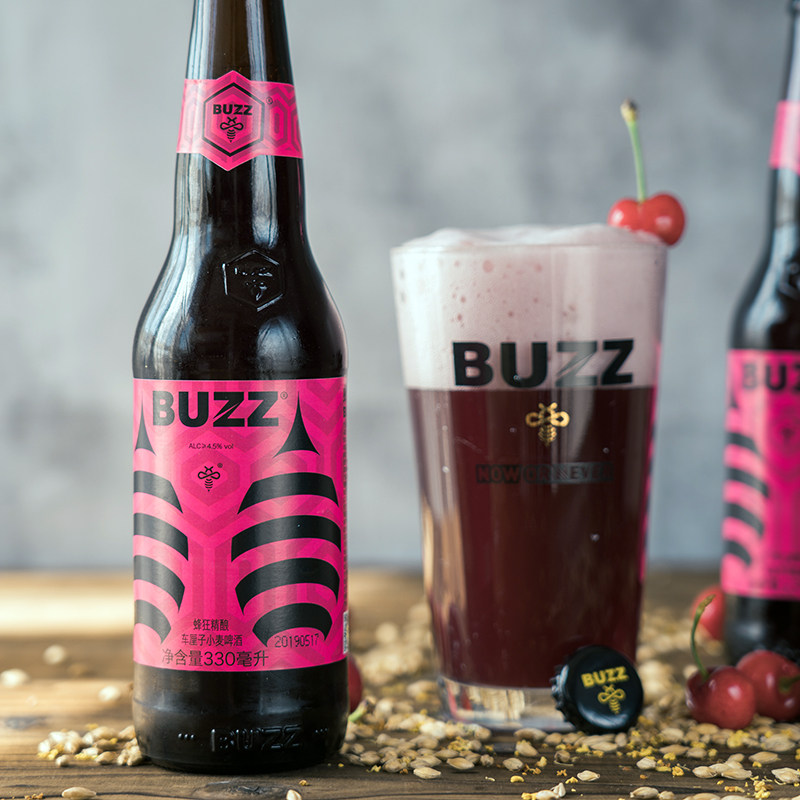 中国国产精酿蜂狂车厘子樱桃水果果味小麦白啤酒啤酒