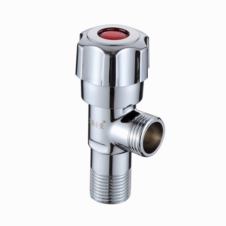 角阀冷热水一进内丝二出热水器全铜止水4分长三角角阀