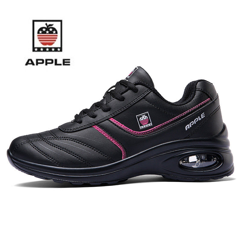 苹果春款女鞋休闲跑步妈妈透气旅游健步增高跑步鞋