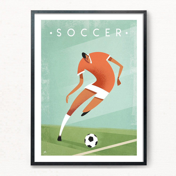 装饰画框画现代简约壁画挂画体育运动足球现代装饰画