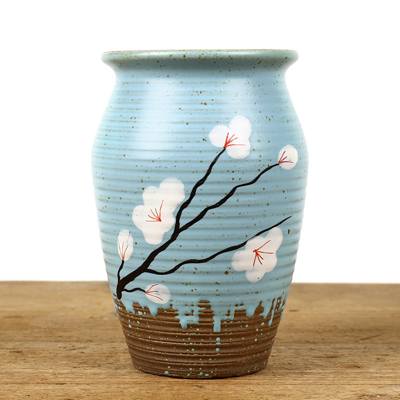 花盆陶瓷手绘梅花新款清新新简约多肉植物变流花盆