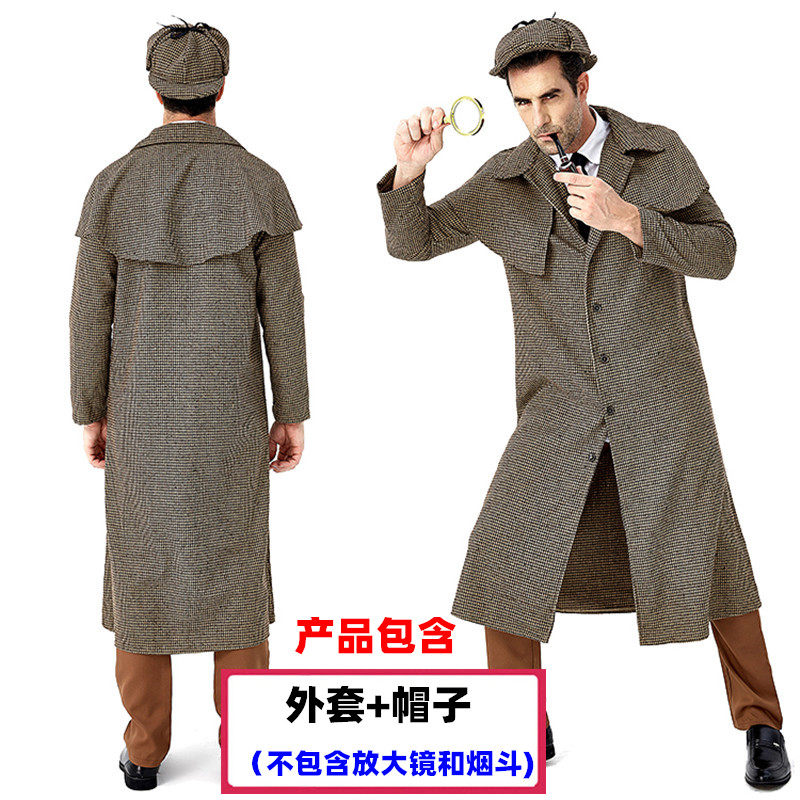 福尔摩斯衣服神探夏洛克侦探表演电影电影人人物万圣节服饰