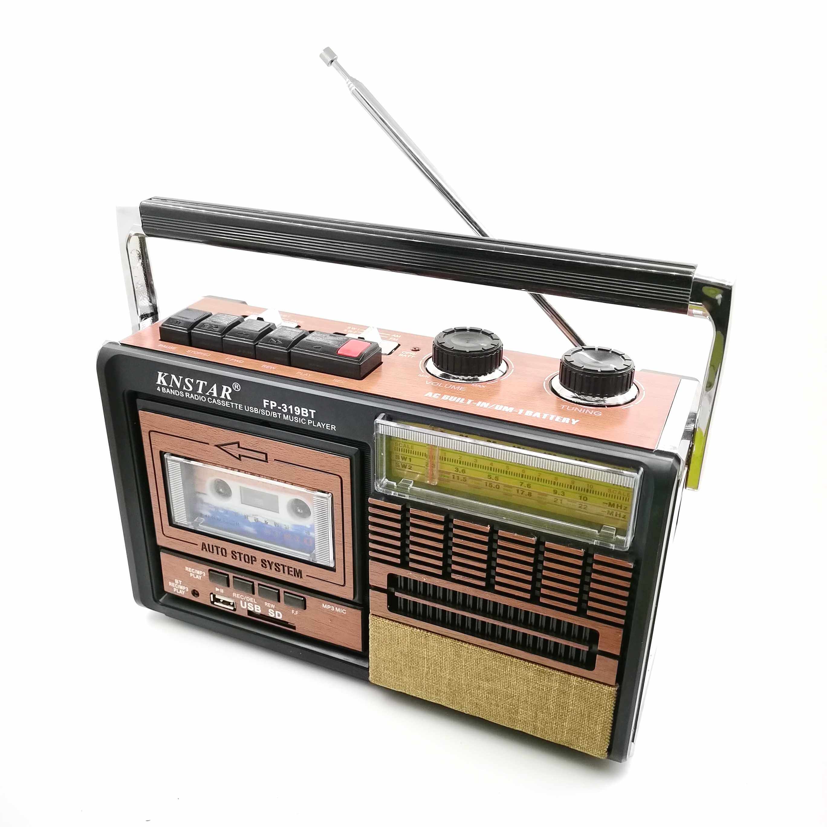 欧美复古蓝牙音箱插卡音响老人老式磁带机卡带无线