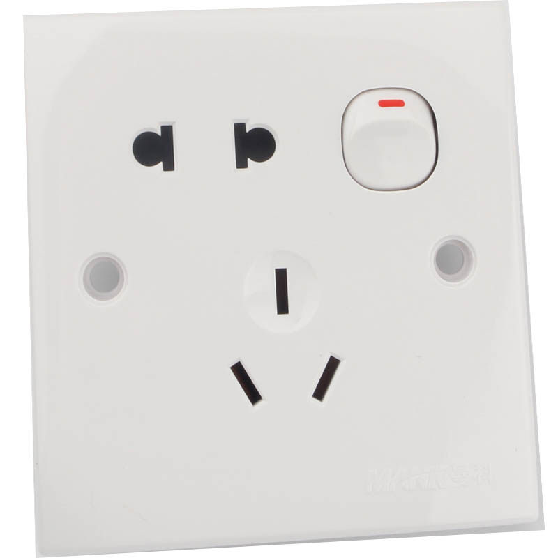 曼科一二三四面板5孔双单五位开关插座孔插座三五开关插座套装