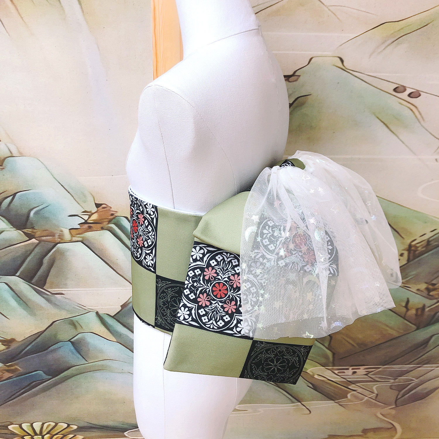 日本和服浴衣配件分体简易定型腰带双羽蝴蝶结腰带