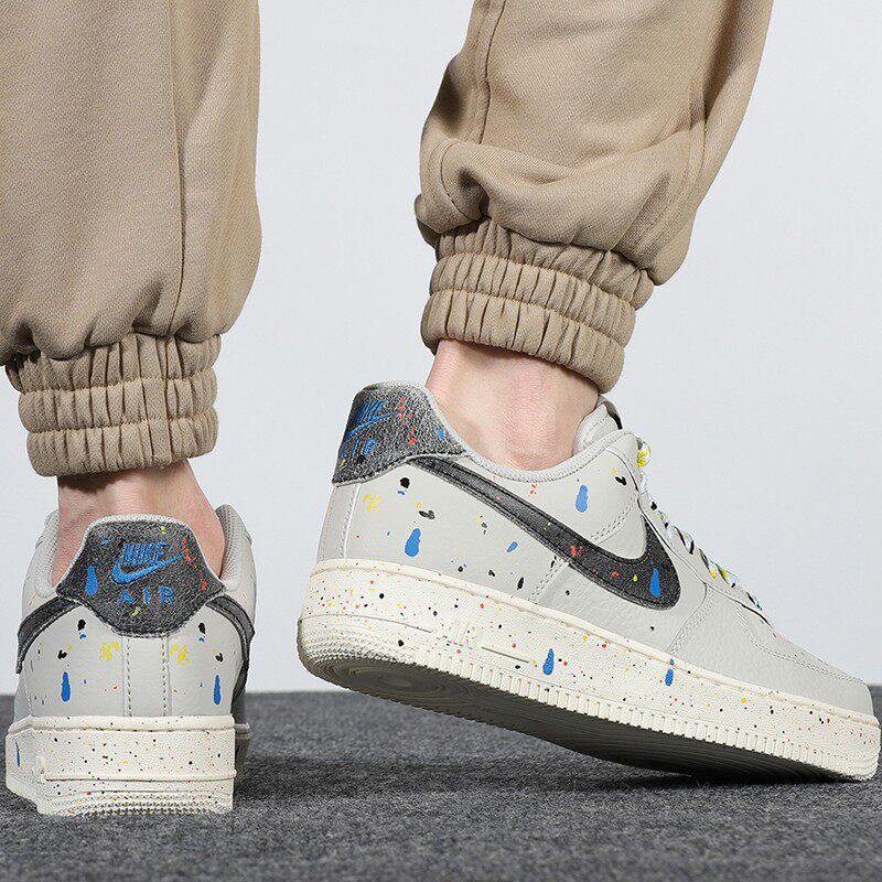 nike耐克airforceaf1骨白泼墨多彩空军休闲运动休闲鞋