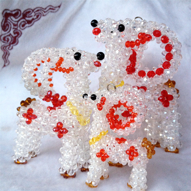 diy水晶串珠原创手工编织十二生肖羊摆件汽车钥匙扣挂配饰礼品