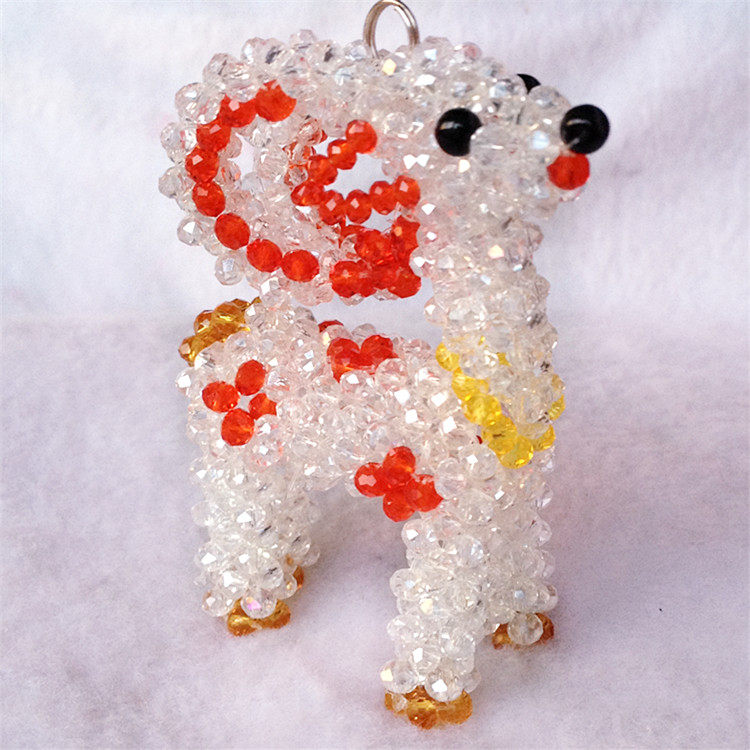 diy水晶串珠原创手工编织十二生肖羊摆件汽车钥匙扣挂配饰礼品