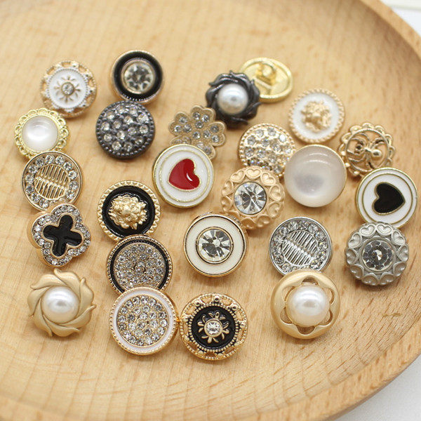 高档女士衣服金属镶钻衬衫珍珠扣小尺寸精品纽扣