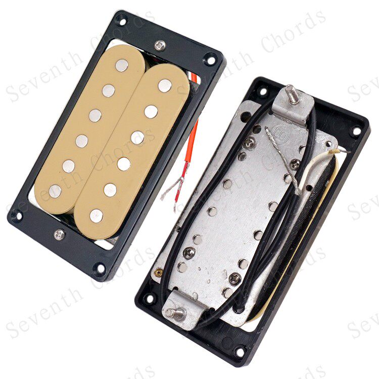 双块双联吉他双线线圈拾音器humbuckerpickup黄色底板拾音器