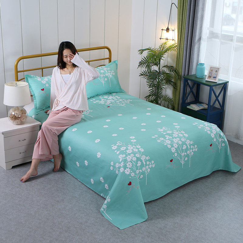 床单全棉单件双人床斜纹纯棉布床单子单人学生床单