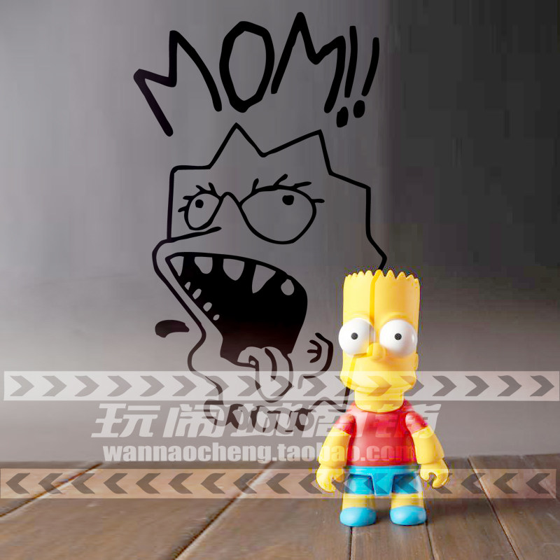 潮牌贴纸墙贴辛普森说唱kaws装饰画卡通脏标个性墙贴