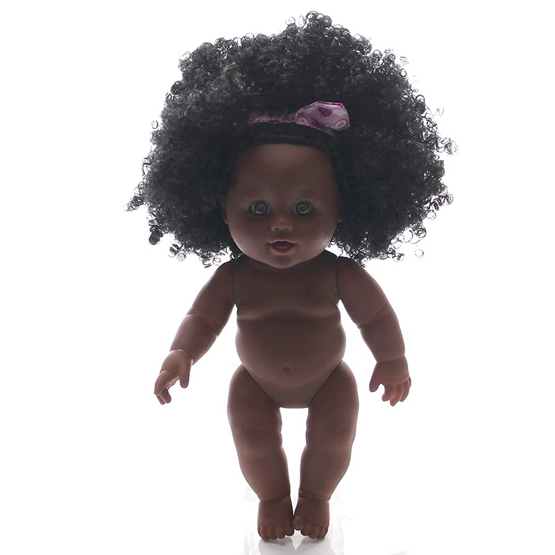 玩偶正版搪胶仿真婴儿黑皮肤洋娃娃公仔换装儿童娃娃