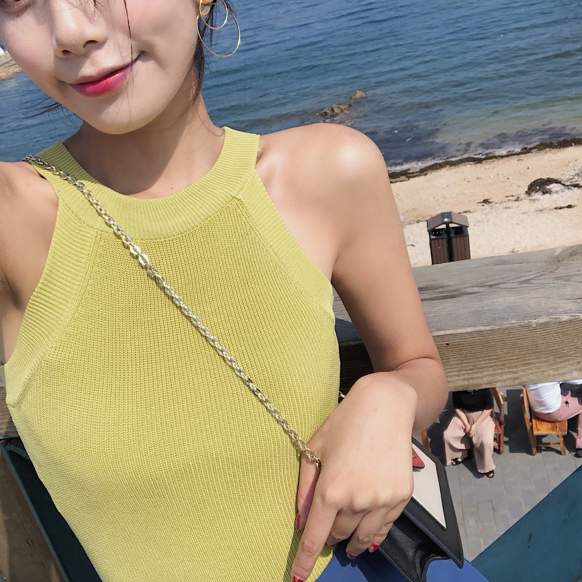针织吊带背心女夏短款外穿打底韩版性感无袖露脐挂脖修身百搭上衣