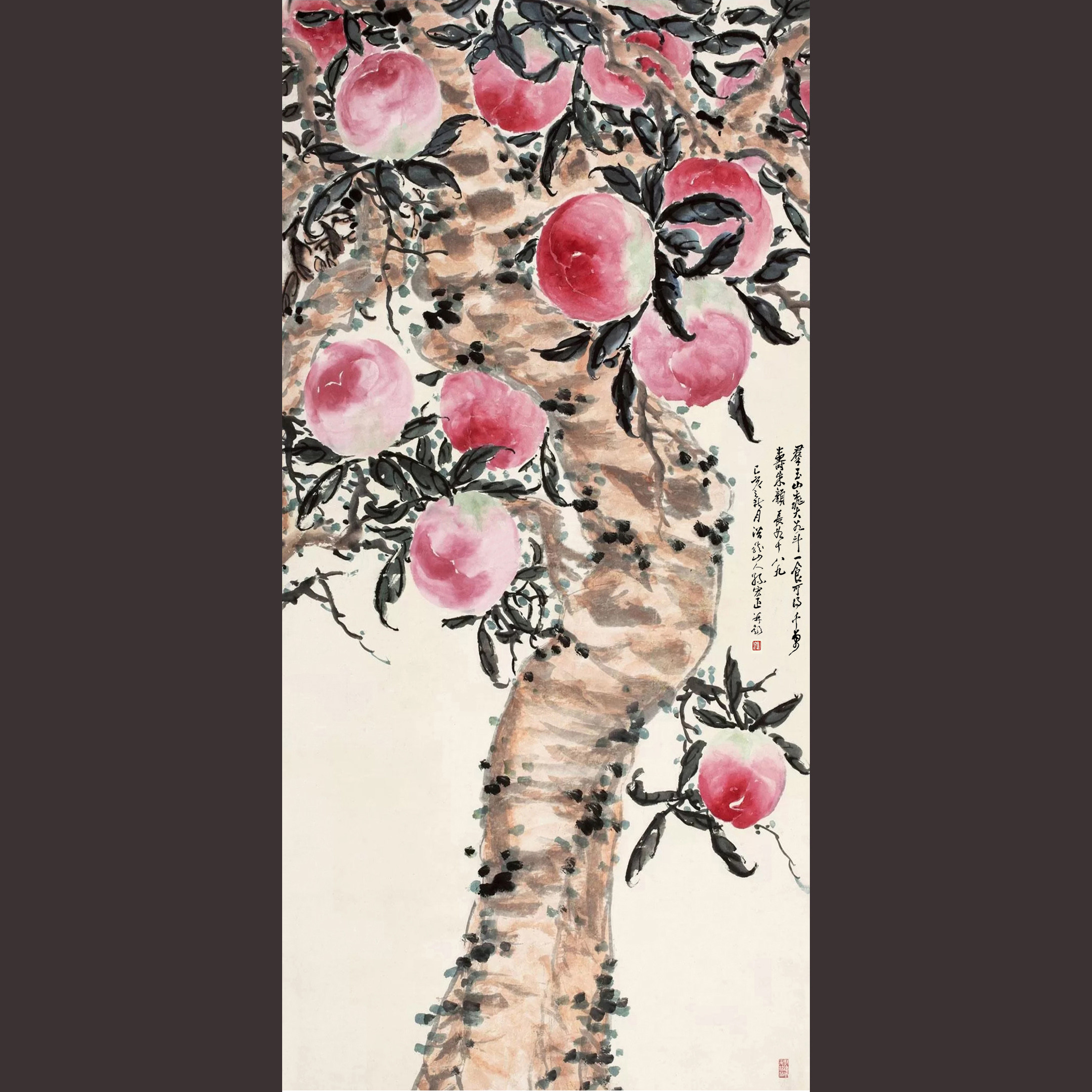 中堂styh宏正孙宏正名家真迹四尺老人手绘寿桃国画