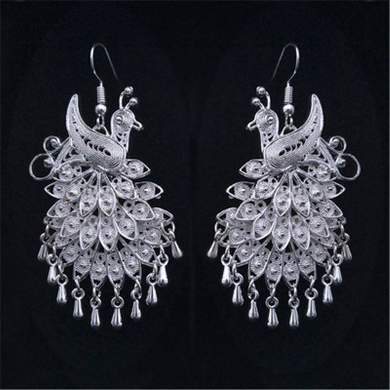 耳环贵州苗族苗银耳坠侗族少数少数民族民族风服装耳环