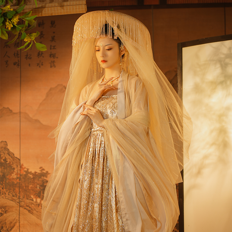 云月梢原月梢唐诃子金玉良缘配套帏帽纱帽汉服帽子帽子