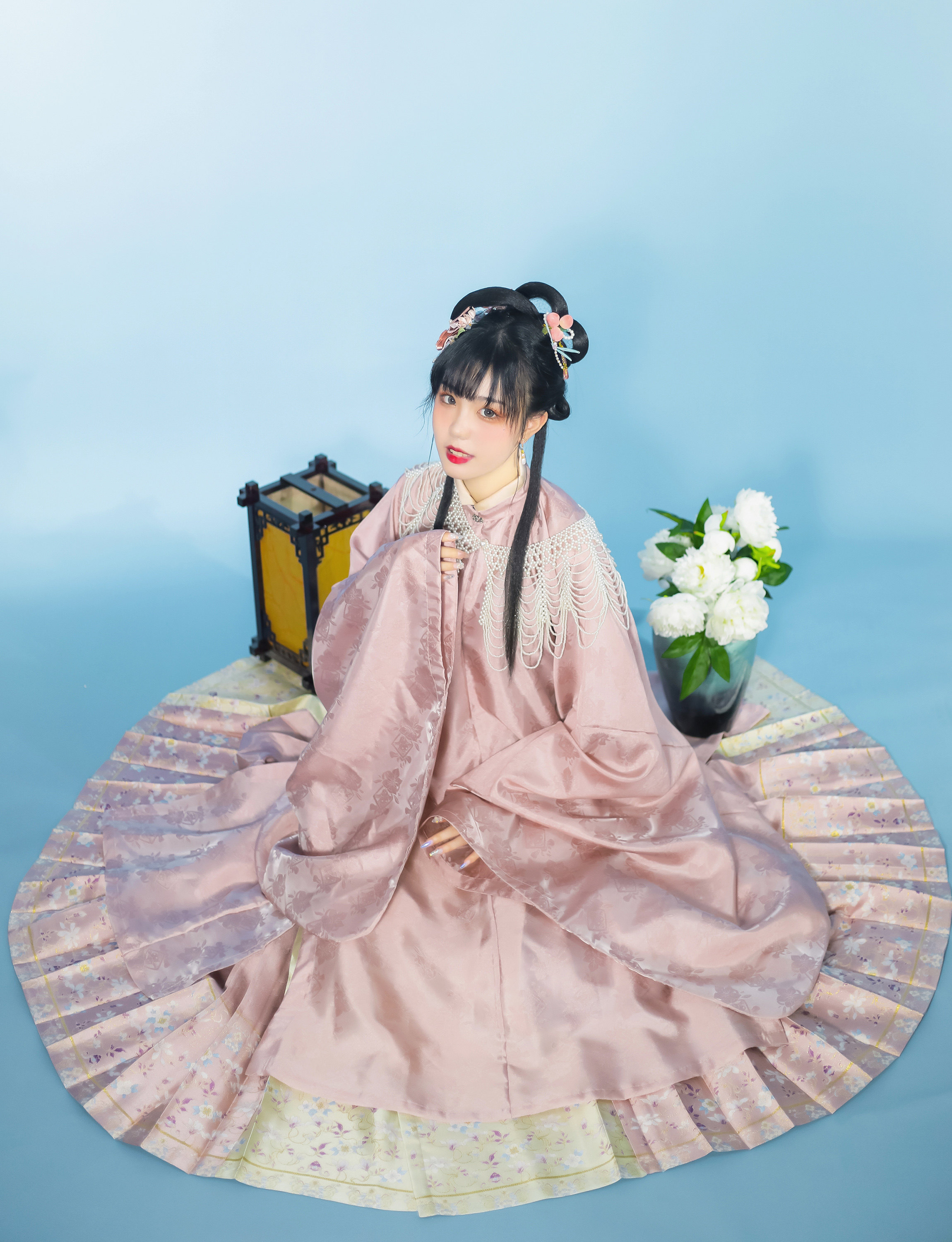 江城记曼原创油画系列汉服女立领斜襟长衫竖领汉服