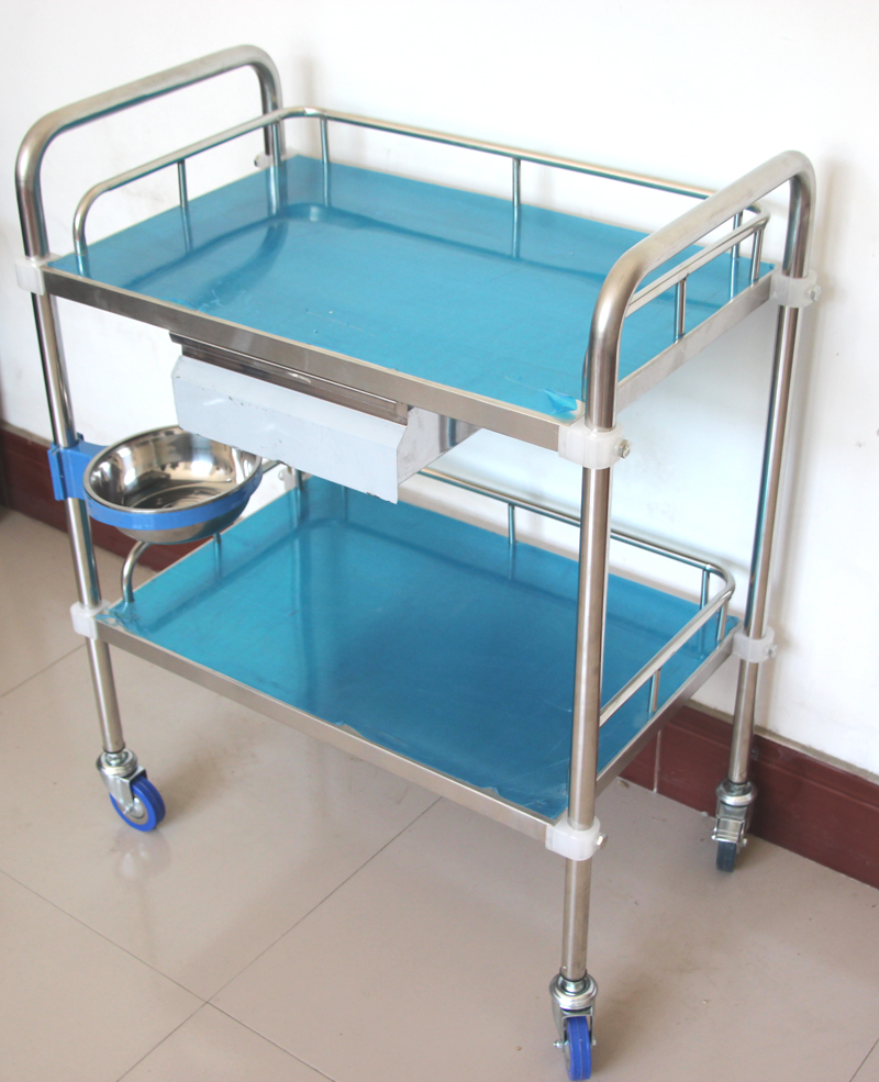 包邮不锈钢护士医用推车器械台美美容院治疗车仪药店展柜