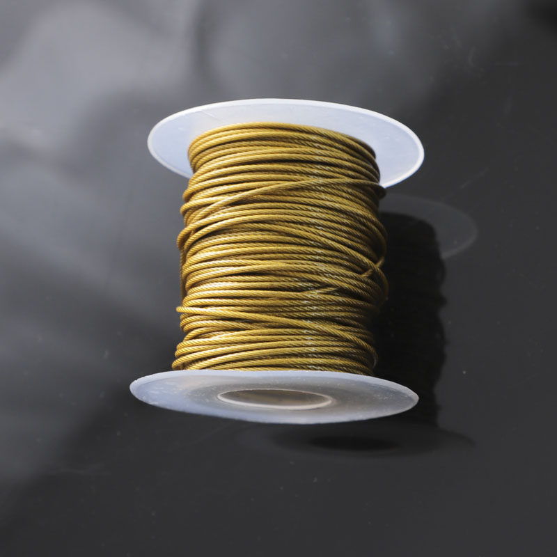 不锈钢包胶彩色钢丝绳海钓钢丝丝线diy首饰金色钢丝绳