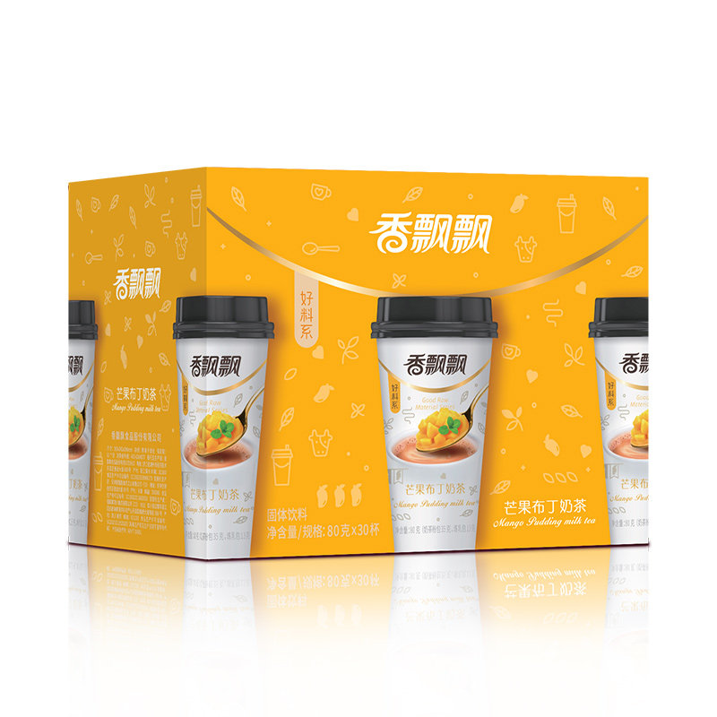 香飘飘奶茶 芒果布丁30杯装好料整箱 早餐下午茶冲饮品 杯装 奶茶