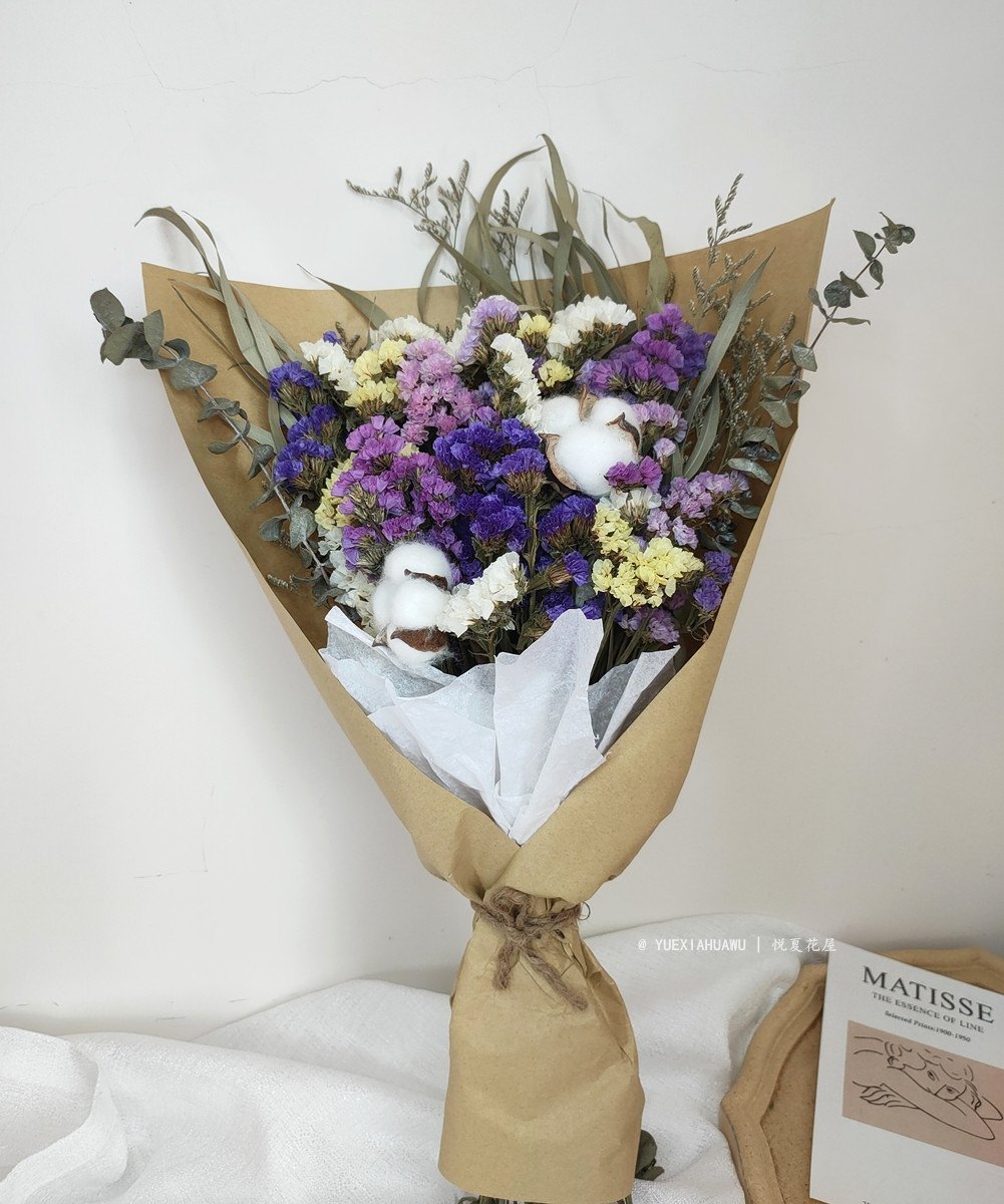 花束悦夏小清新干花野餐拍照小花棉花简约北欧干花