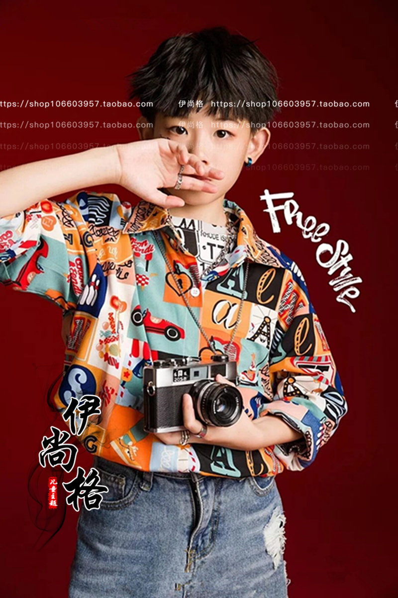 影楼大童摄影服装男童拍照儿童写真艺术照潮童儿童演出服