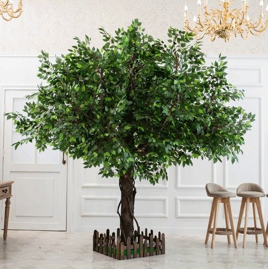 仿真榕树客厅大型绿植酒店装饰落地花艺婚庆仿真花