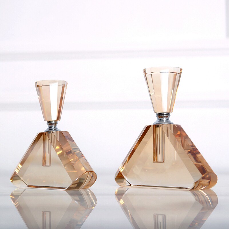 欧式创意琥珀色水晶玻璃香水瓶现代简约精油香薰轻奢摆件
