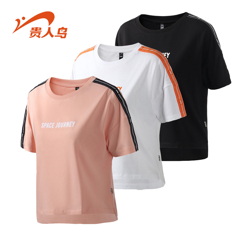 贵人鸟女装夏季新款短袖圆领韩版宽松休闲休闲运动运动t恤