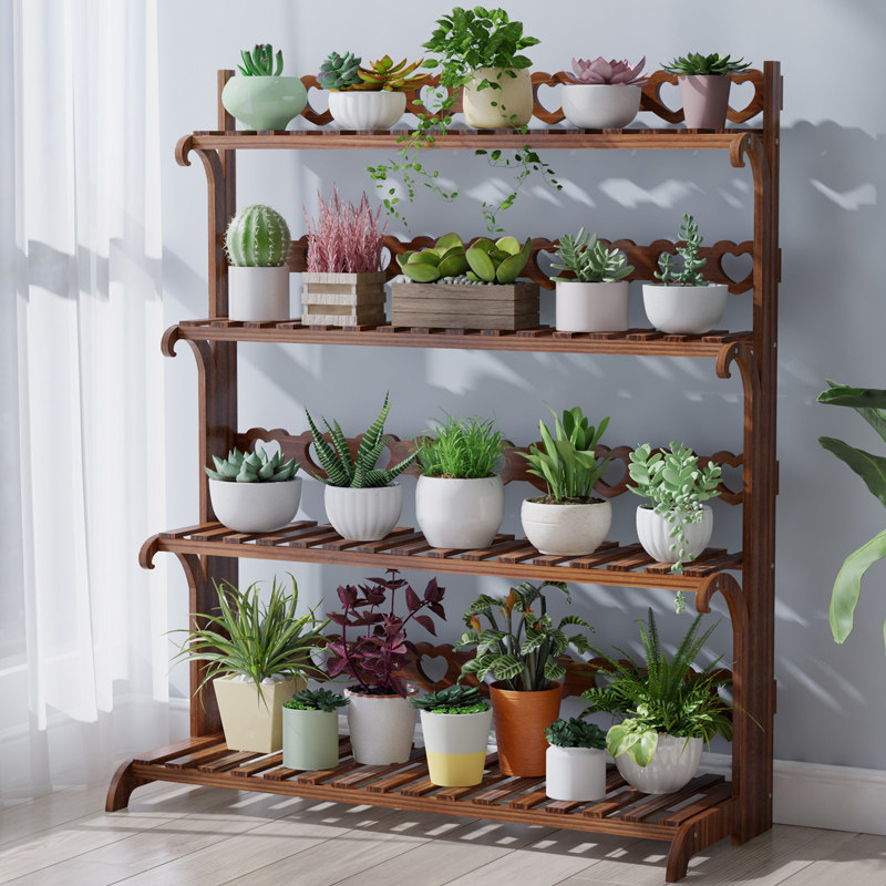 多层华观2层花架实木室内阳台客厅置物架多肉花架